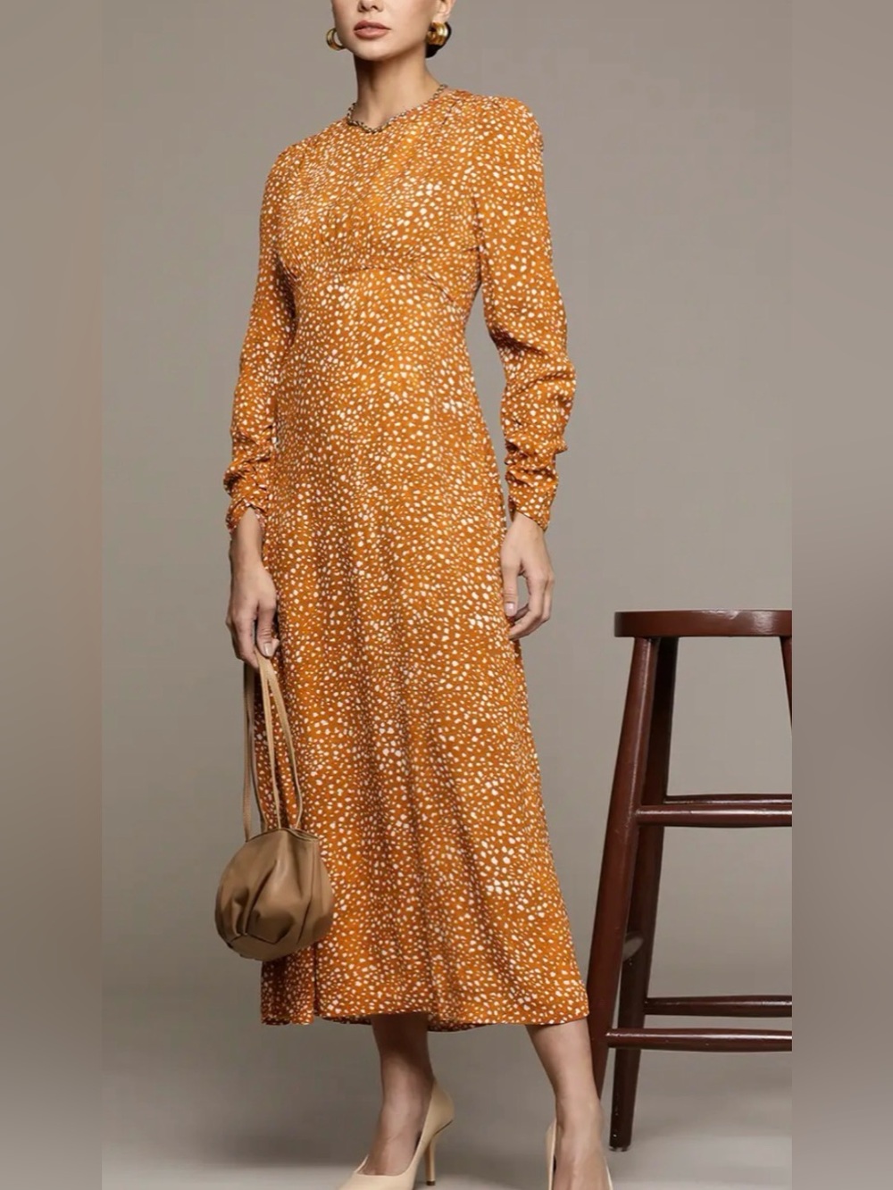 Mango Polka Dots Maxi  Long Dress Size 6